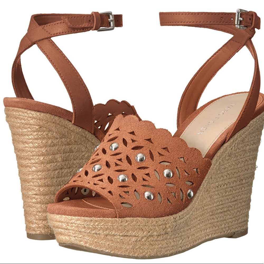 NEW MARC FISHER HATA ESPADRILLE WEDGE SANDAL